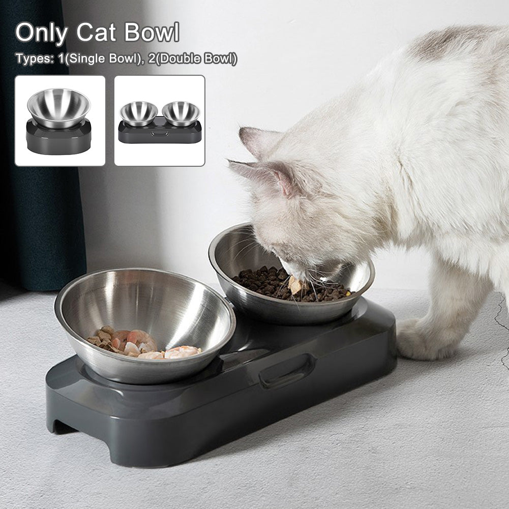 Cat Bowl Feeder Cat Bowl Pet Stainless Steel Bowl Adjustable Inclined Cat Bowl Inclined Water Bowl