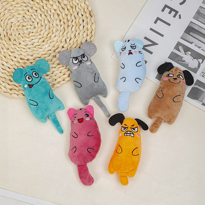 Cartoon cat mint ball cat toy teeth grinding teeth cleaning bite resistant relieve boredom young cat cartoon plush