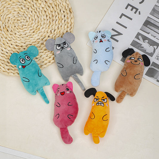 Cartoon cat mint ball cat toy teeth grinding teeth cleaning bite resistant relieve boredom young cat cartoon plush