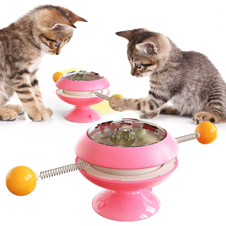 Turntable Cat Toy Teasing Cat Stick Cat Fighting Catnip Ball Pet Supplies