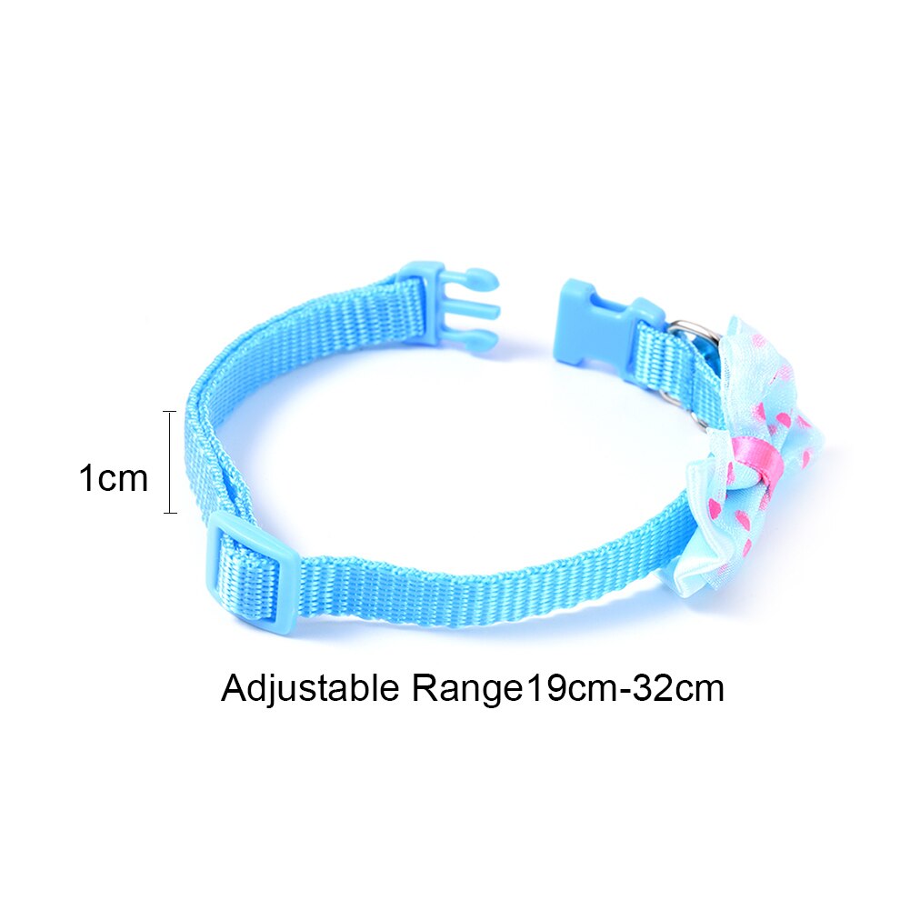 2pcs Bowknot Design Nylon Cat Collars adjustable Necklace Cat Harness With Bell For Pet Small Animal Pets Supplies