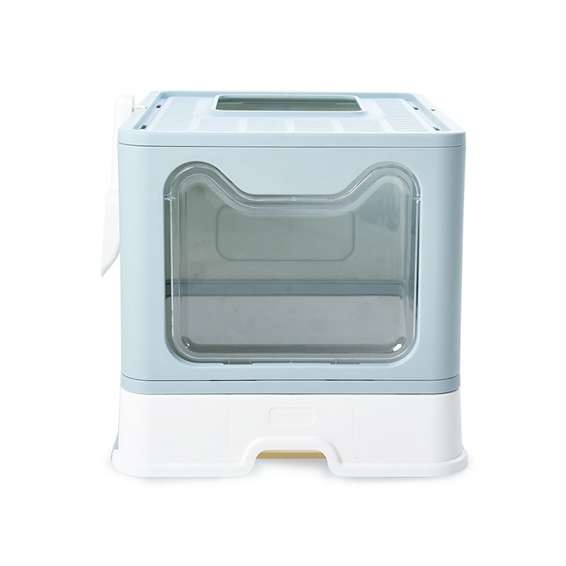 Top-Entry Cat Litter Box Folding Cat Litter Box Independent Packaging Small Volume Fully Enclosed Forward Top-Out Drawer Cat Toilet