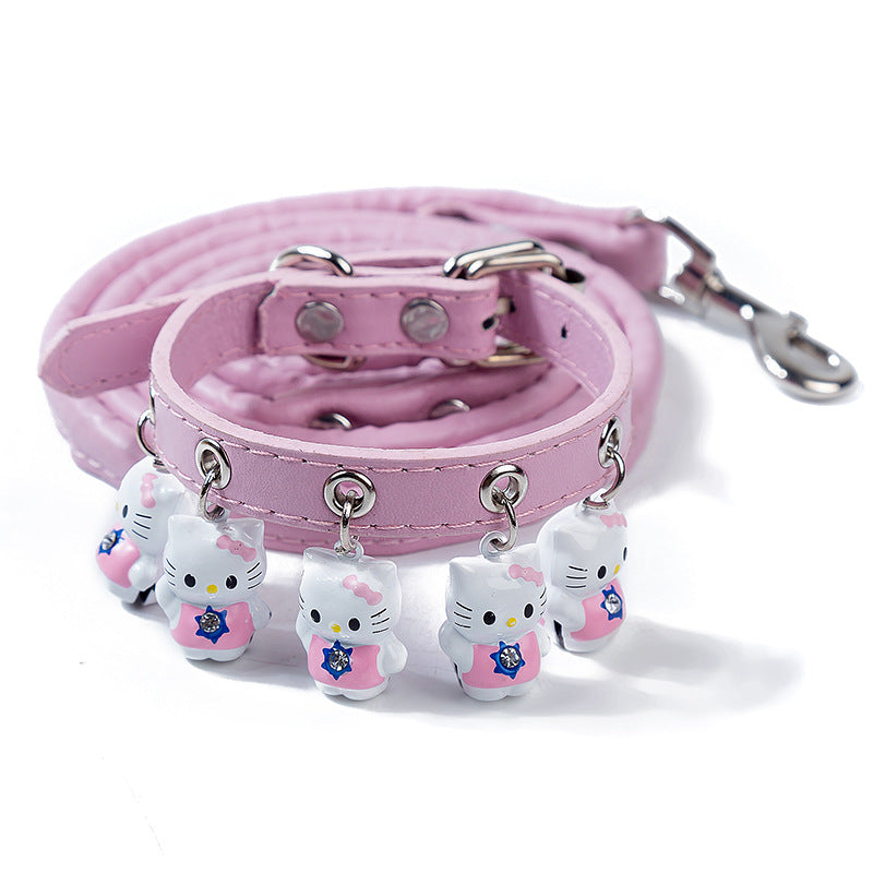 Pet Supplies Cartoon Bells Cat Collars Cat Collars Teddy Bells Chain Leash Set