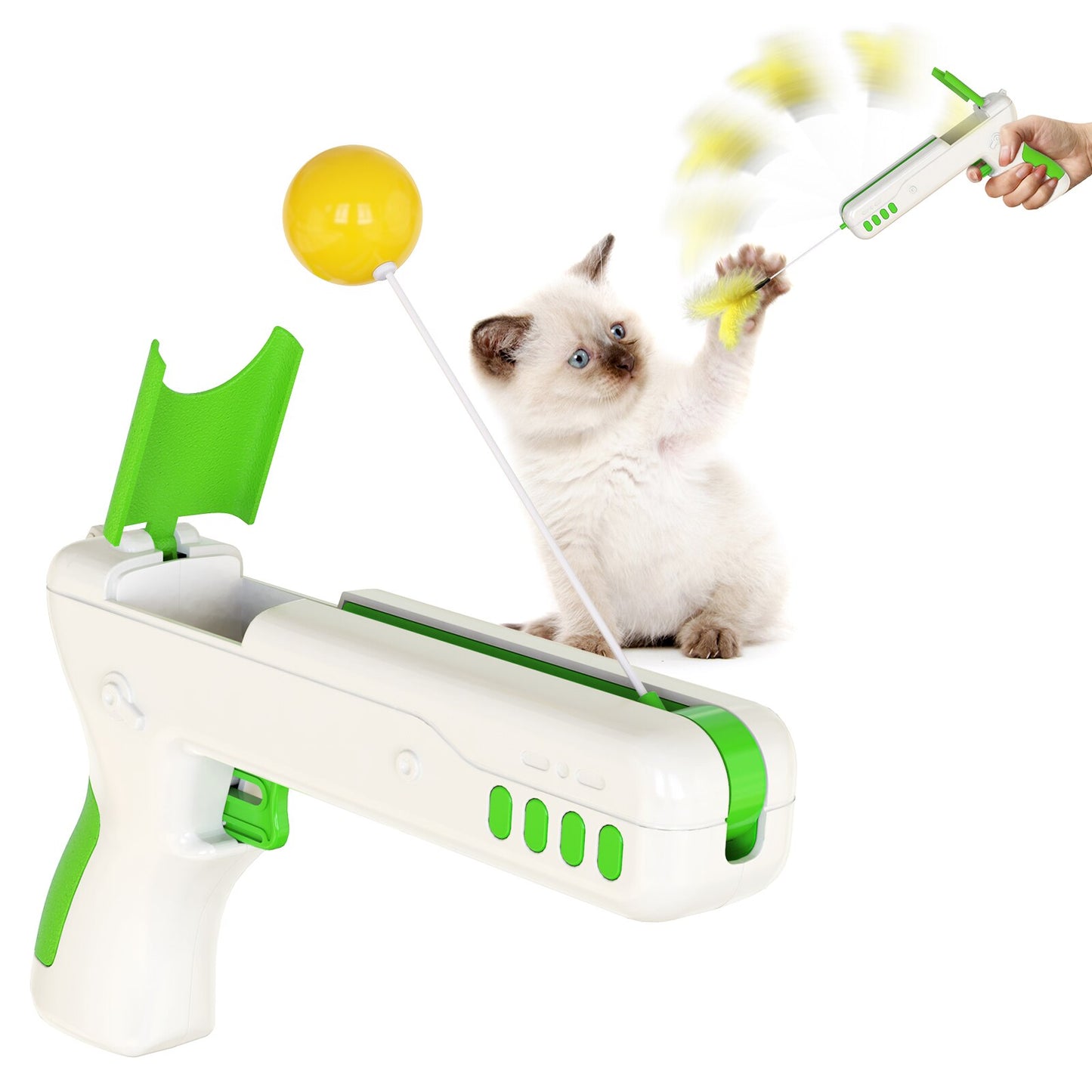 Funny Interactive Cat Toy With Feather&Ball Original Cat Stick Gun for Kittens Pet Products