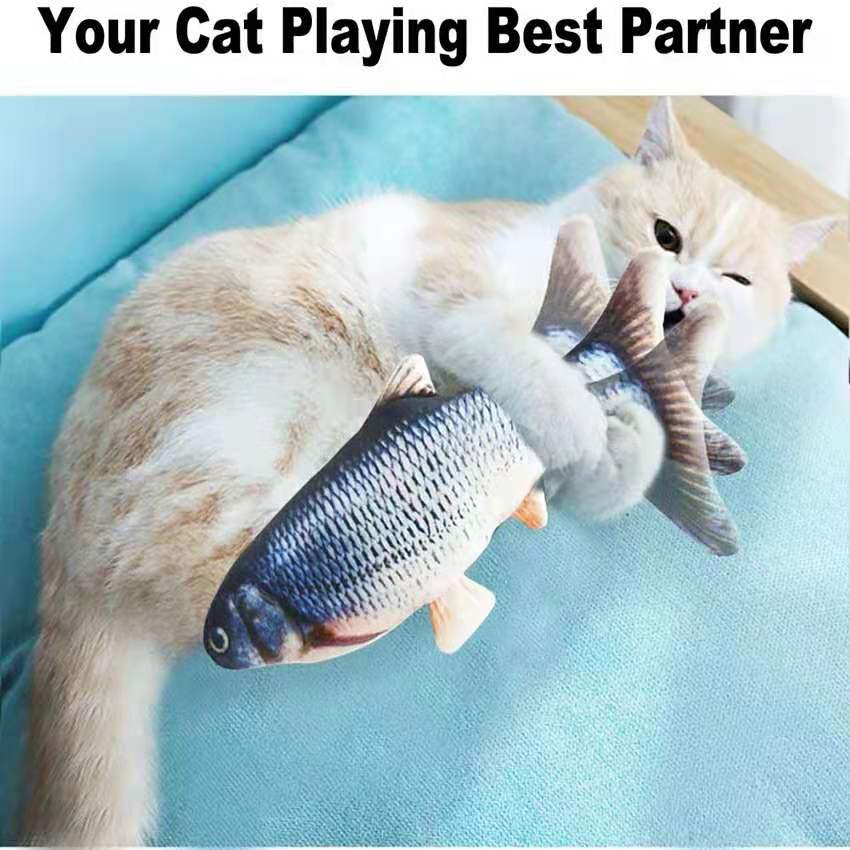 Cat USB Charger Toy Fish Interactive Electric floppy Fish Cat toy Realistic Pet Cats Chew Bite Toys Pet Supplies Cats toy