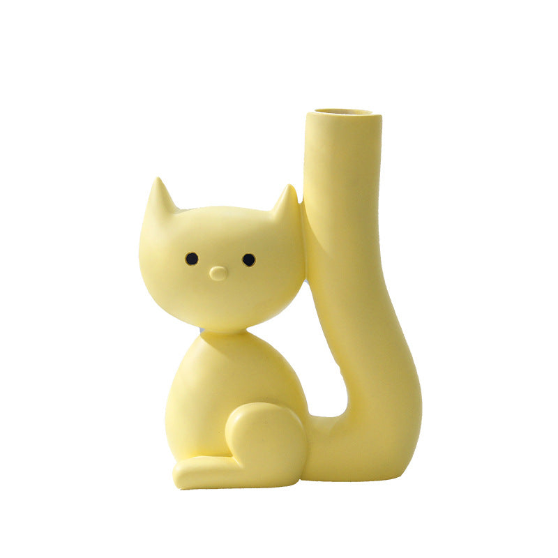 Cute Cat Vase Home Living Room Ornament Decorations