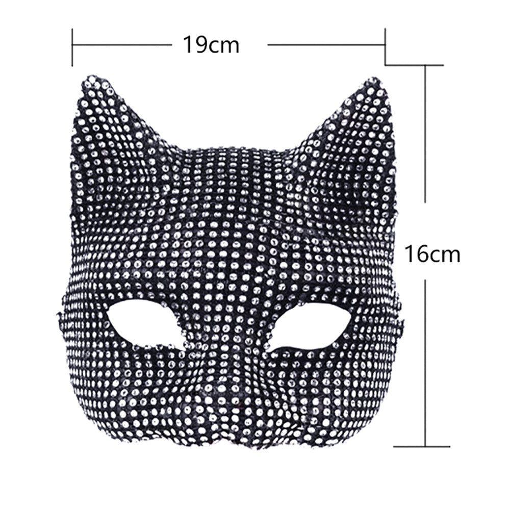 Halloween Diamond Cat Mask Gloves Suit Diamond Sexy Cat Girl Dance Party Dress Up Props