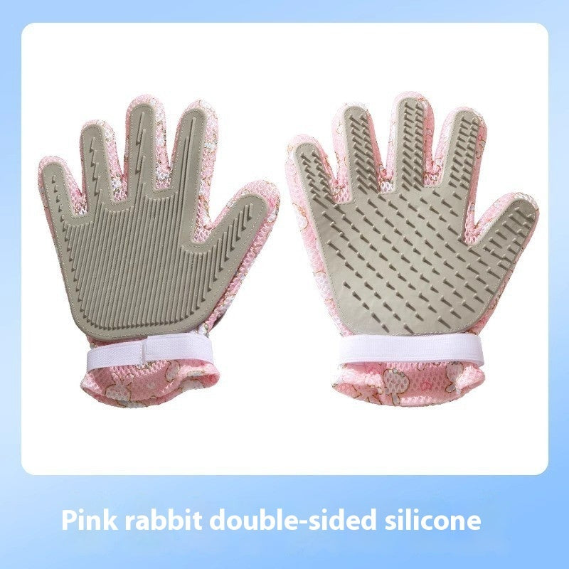 Pet Bath Cat Petting Gloves Double-sided Floating Hair Comb