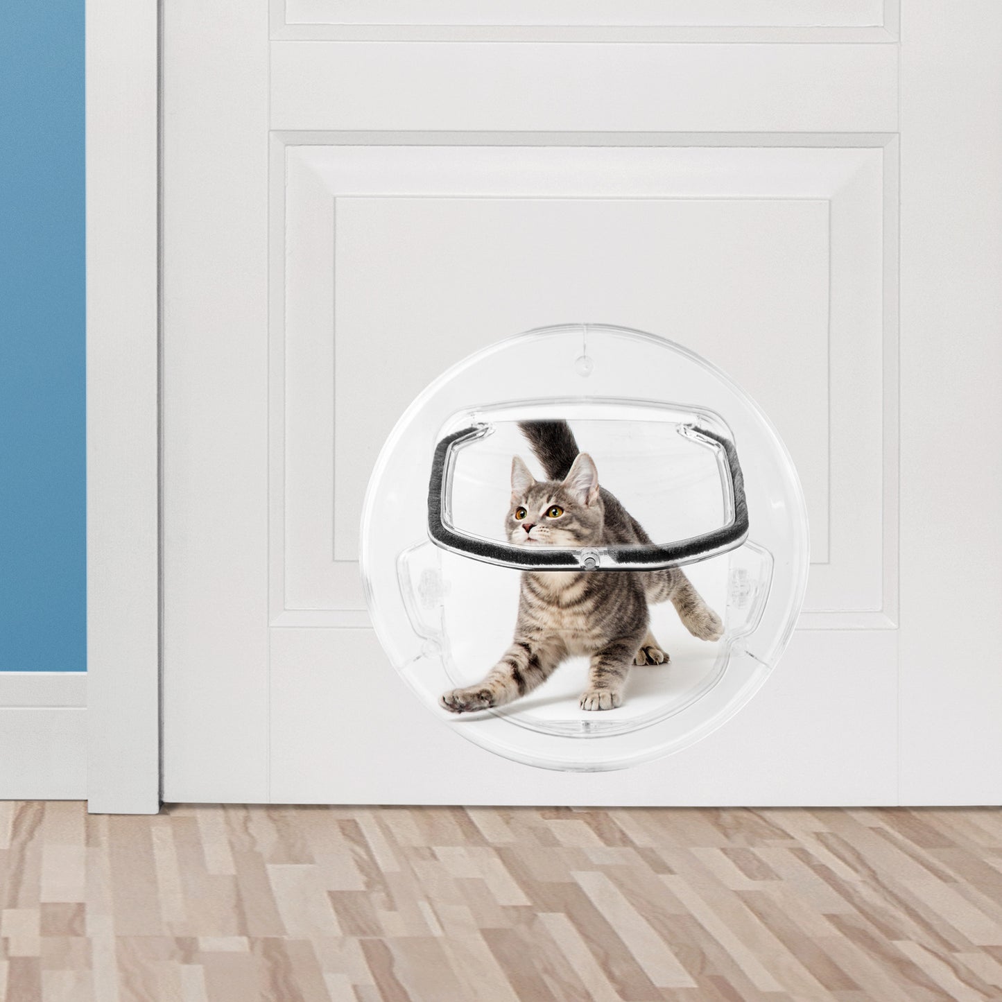 Round Pet Door For Cats Small Dogs Cat Door Flap Door For Screen Glass Window 4 Ways Round Transparent Pet Dog Cat Flap Door