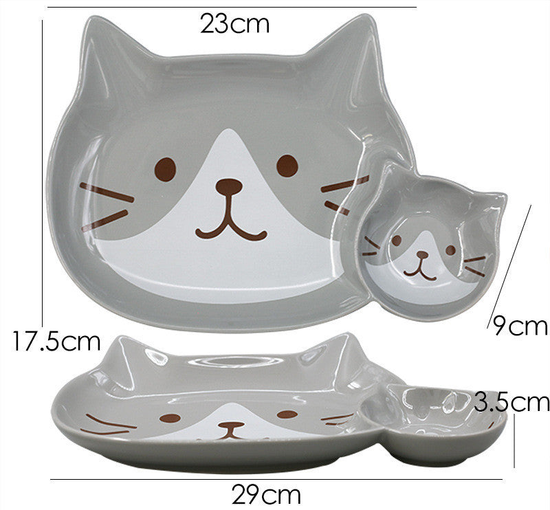 Japanese Cartoon Children's Tableware Cat Ceramic Plate