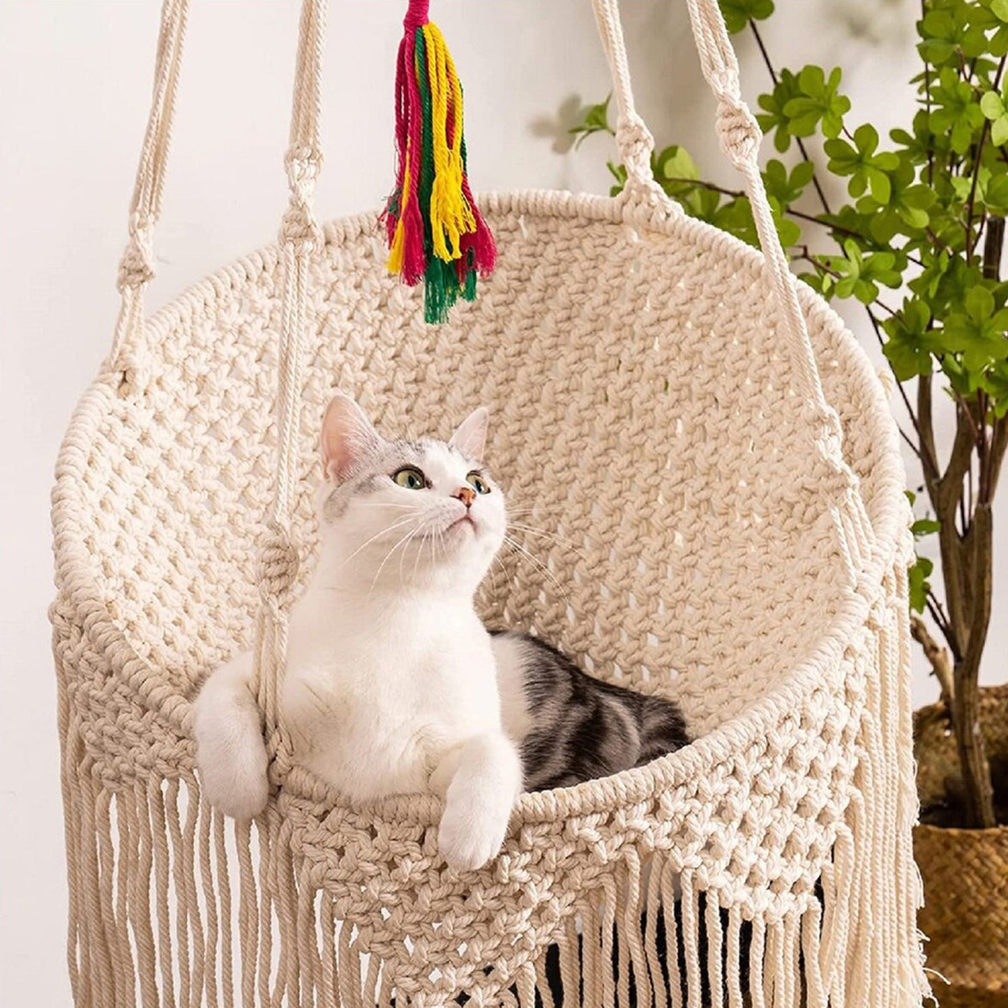 Nordic Bohemian Woven Tapestry Net Pocket Cat Nest