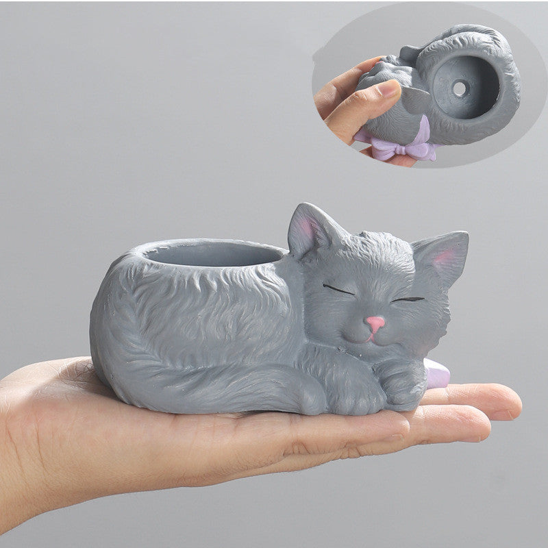 Creative Cute Cat-shaped Flower Pot Ornament