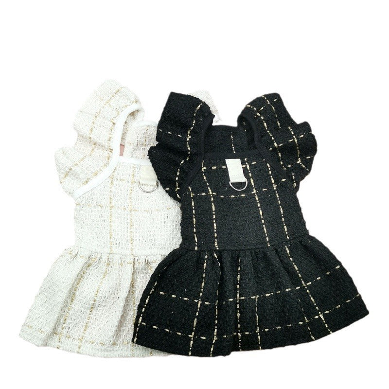 Woven Flying Shoulder Sleeve Skirt Cat Pet Clothes