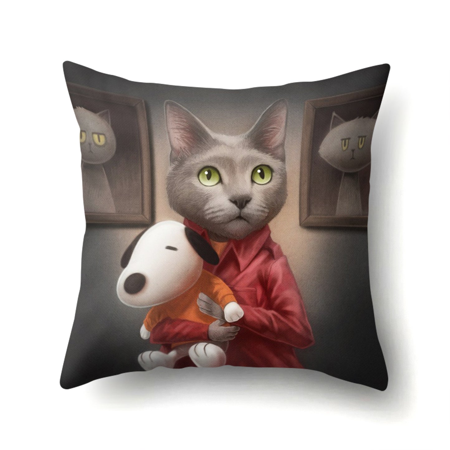 Printed Cute Animal Cat Polyester Pillowcase