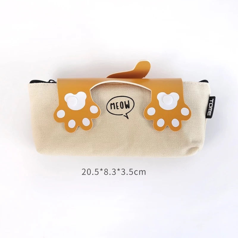 Creative Cute Cartoon Cat Canvas Zipper Pencil Case