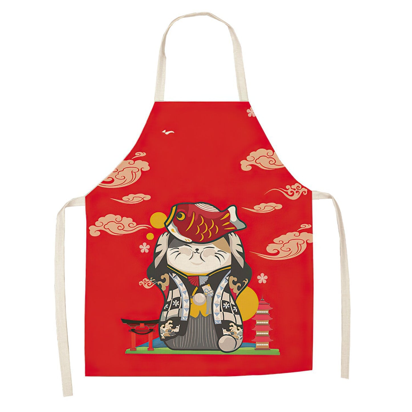 Cartoon Cat Digital Printing Sleeveless Apron