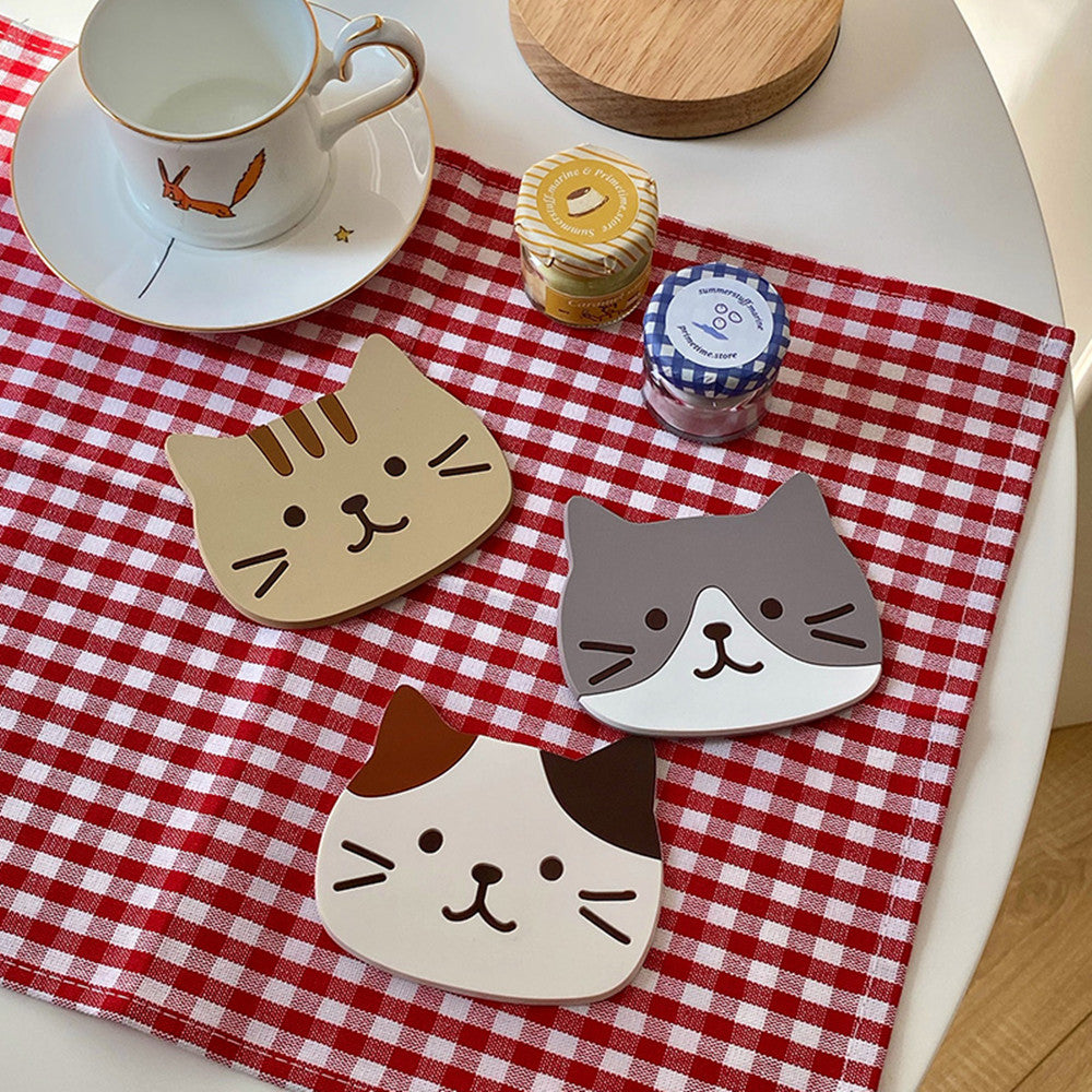 Cute Cat Silicone Coaster Water Coaster