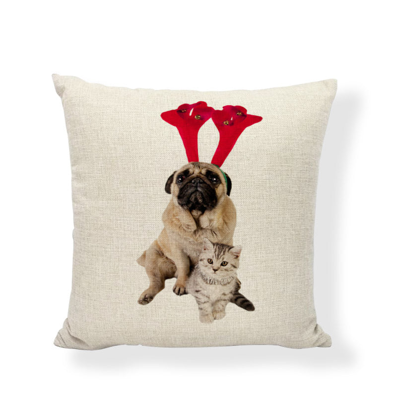 Linen Dog Cat Play Pillow Cover