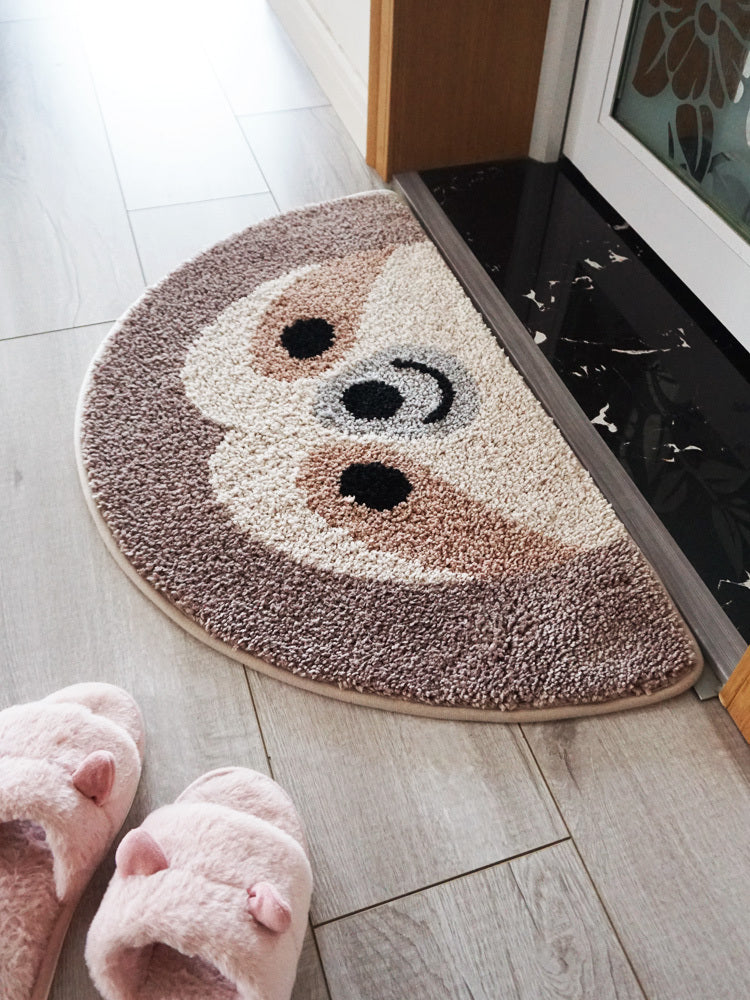 Cute Cartoon Cat Puppy Soft Semicircle Floor Mat