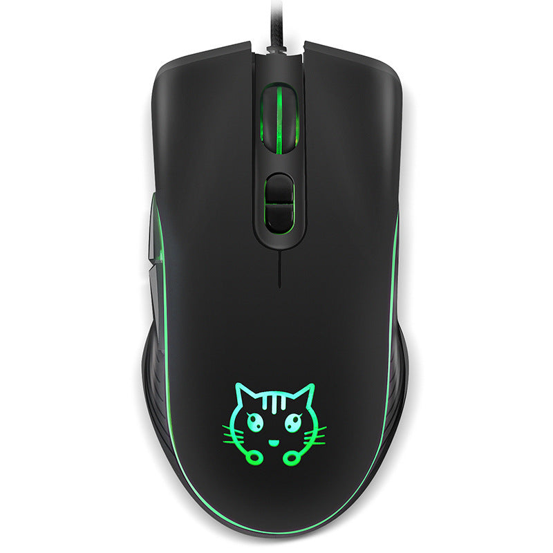 Cat Wired Gaming Electronic Sports Photoelectric Sliding Mouse