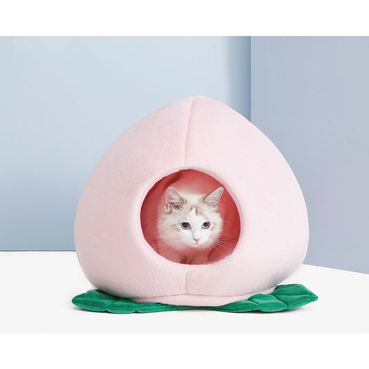 Peach Cat Litter Warm  Sleeping Bag Closed Type