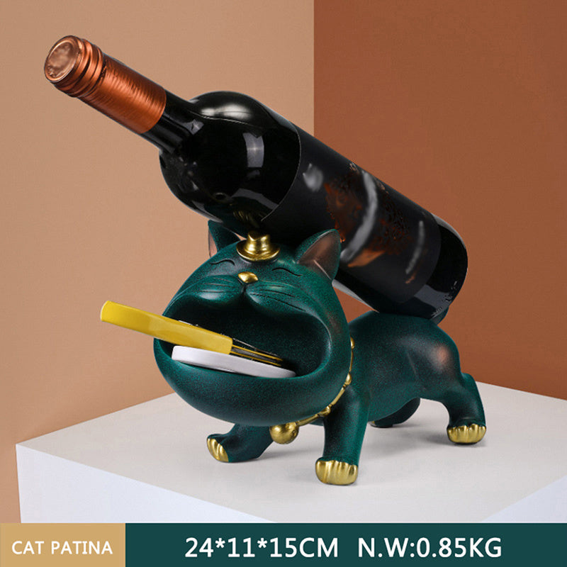 Small Cat And Dog Red Wine Rack Creativity