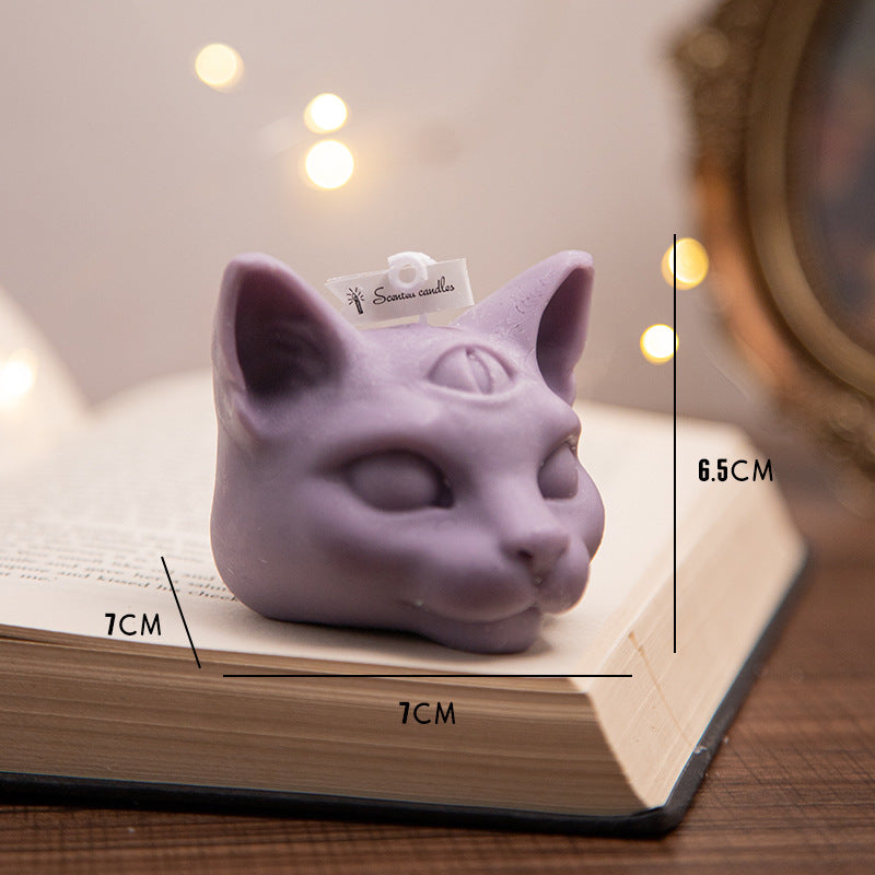 Halloween Three-eye Cat Head Aromatherapy Candle