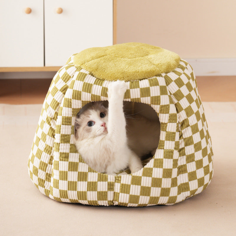 New Cat Litter Winter Warm Four Seasons Universal Closed Kennel Small Dog Internet Celebrity Cold Cat House Winter Thickened