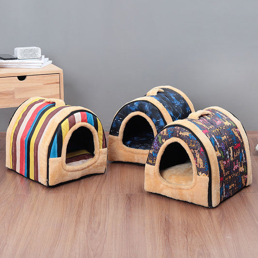 Detachable And Washable Kennel Cat Litter Closed House For Cats Warm Pet Supplies