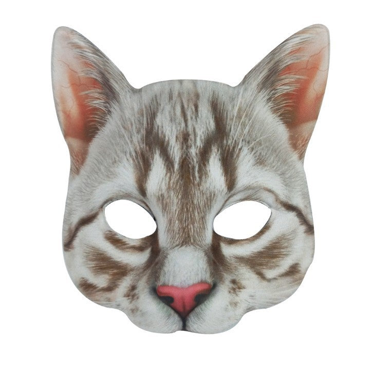 Masquerade Digital Printing Animal White Cat Mask