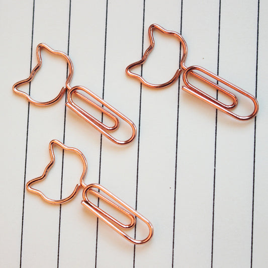 Rose Gold Cat Head Paperclip Creative Paper Clip