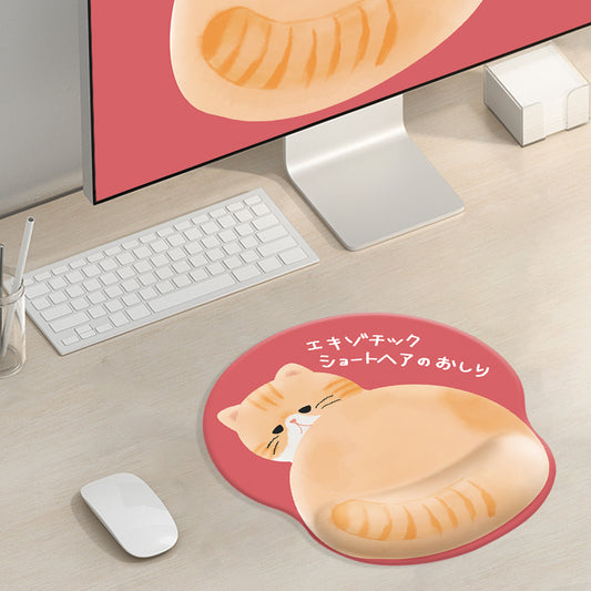 Cute Cat Mouse Pad Wrist Support Girl