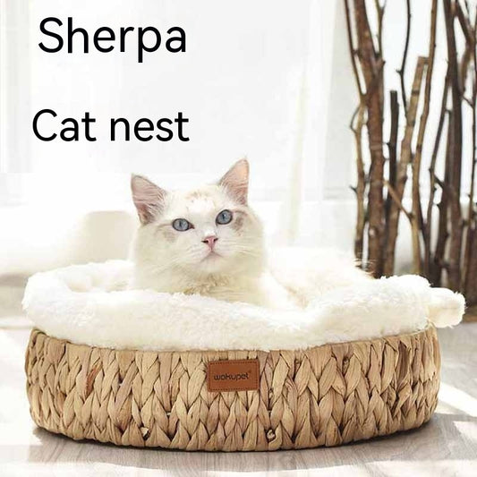 Cat Scratch Board Winter Rattan Warm Cat Nest