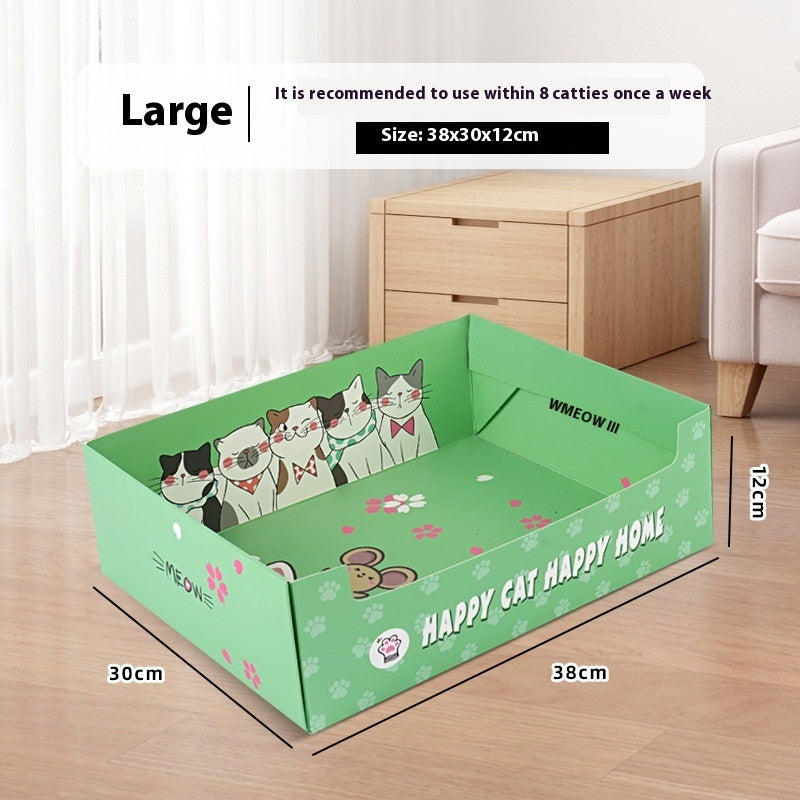 Portable Folding Semi-open Thickened Disposable Litter Box