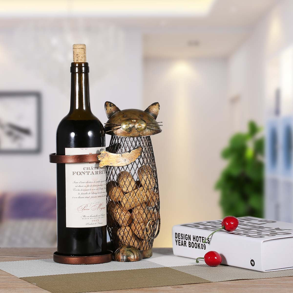 Mesh Cat Wine Rack Money Box Decoration Crafts