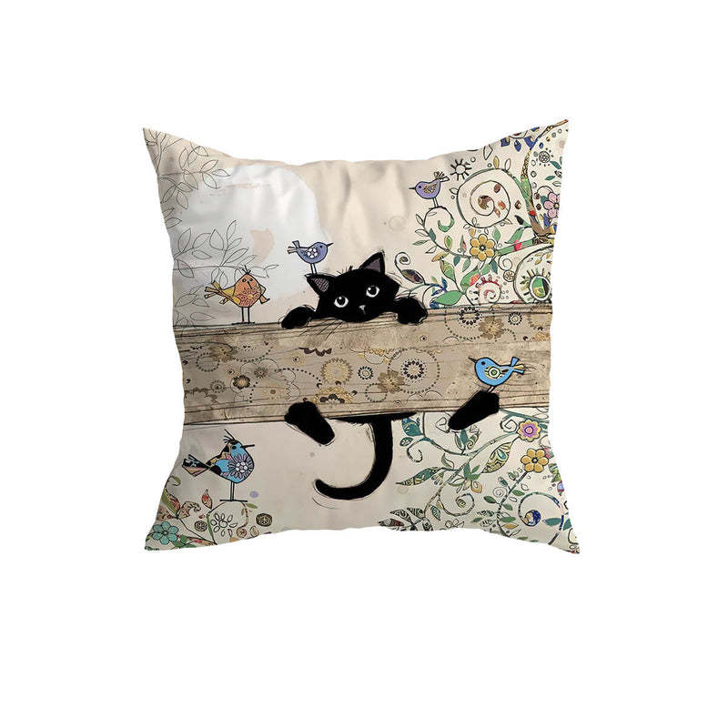 Home Fashion Minimalist Cat Print Pillowcase