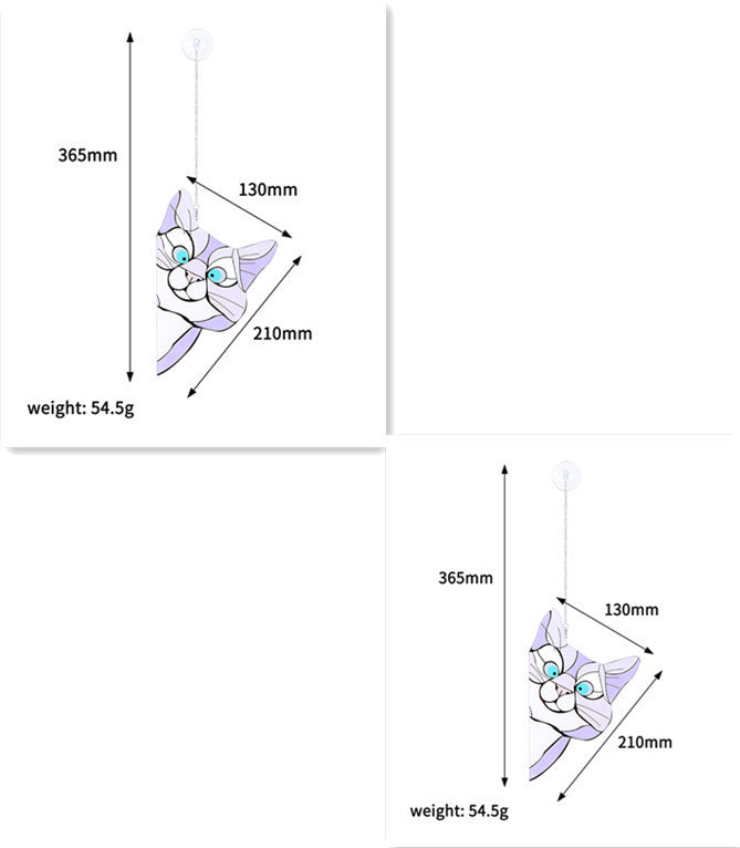Stained Glass Cat Window Hanger Decoration