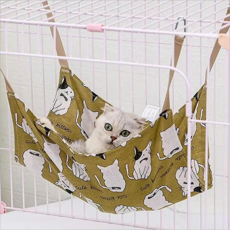 Breathable Cat Cotton Linen Hammock Wear Resistant Multicolor Cat Cage Hanging Bed Soft With Hanging Hook Cat Hammock Bed Summer