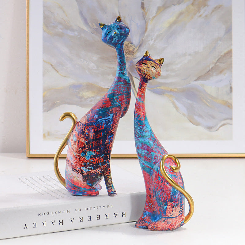 Stylish Desktop Porch Cat Ornaments