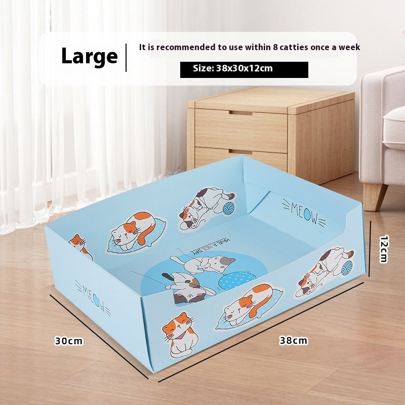 Portable Folding Semi-open Thickened Disposable Litter Box