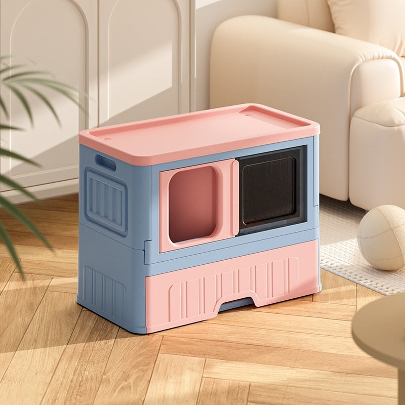 Fully Enclosed Litter Box Folding Deodorant