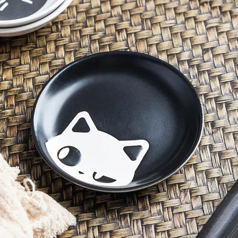 Japanese Household Cartoon Cat Ceramic Plate