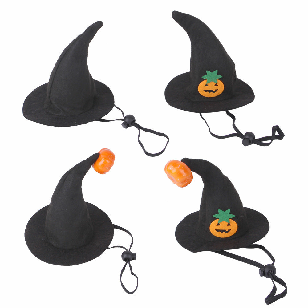 Pet Cat Halloween Hat Pumpkin Headgear