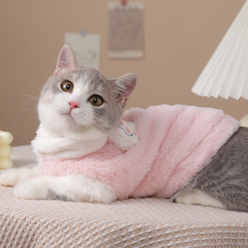 Winter Cat Clothes Without Sleeves To Prevent Hair Loss And Keep Warm