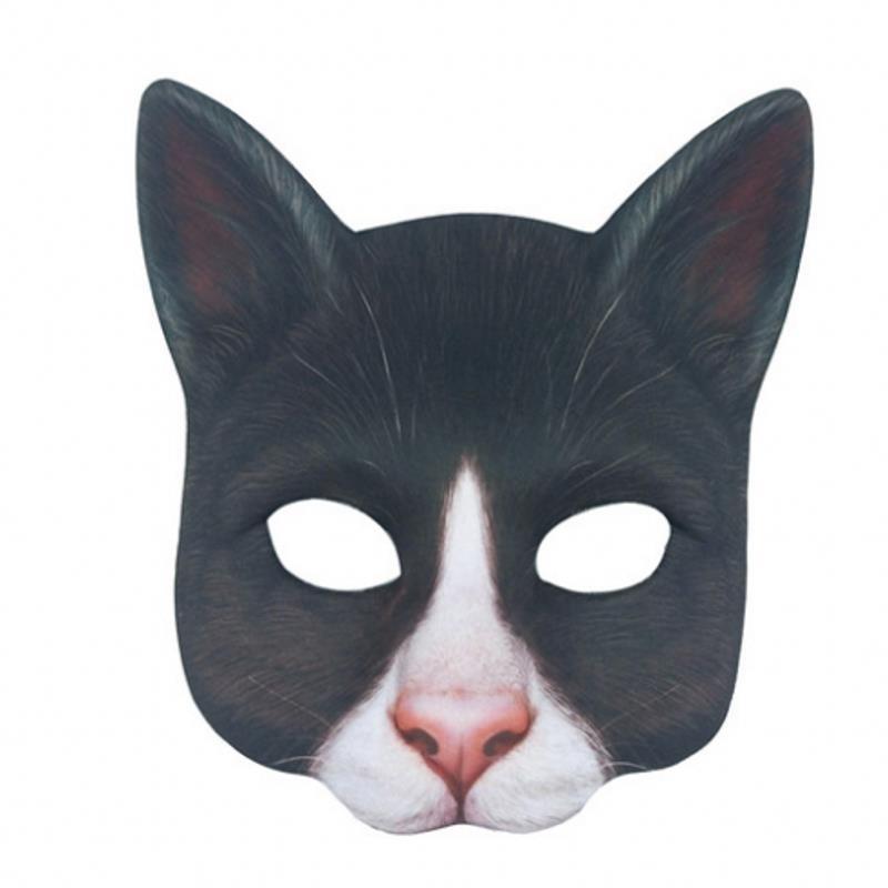 Masquerade Digital Printing Animal White Cat Mask