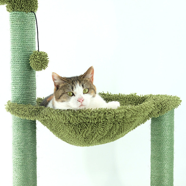 Sisal Cactus Cat Tree With Hammock Cat Climbing Frame