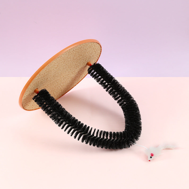 Cat Hair Rub And Anti-Itch Device Plastic Arch-Shaped Brush Cat Scratching Post Cat Toy Hair Grooming Self-Pleasure Little Mouse