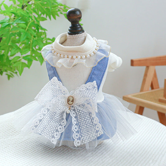 Pearl Lace Cute Pet Dog Cat Clothes And Dresses