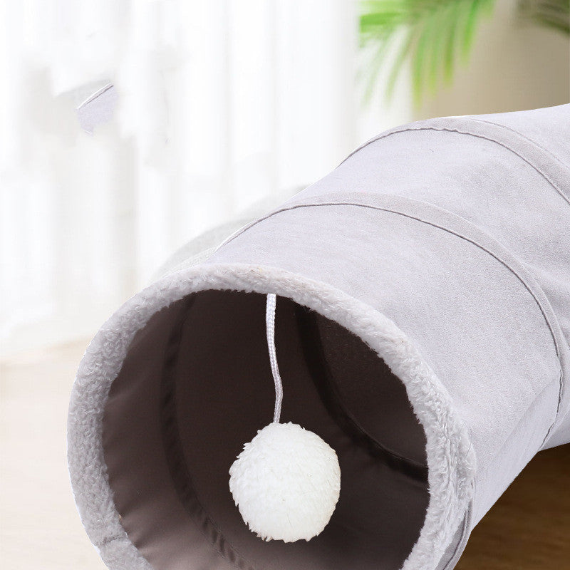 Suede S-type Cat Tunnel Toy Foldable Channel