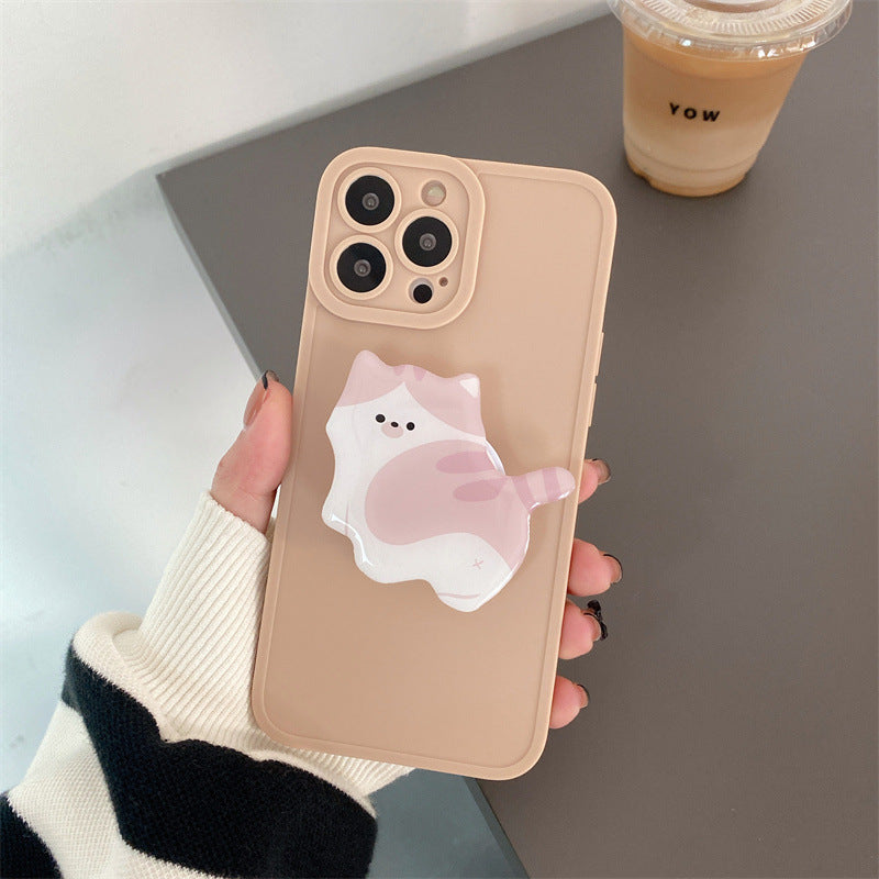 Fashion Simple Cute Cat Stand Phone Case